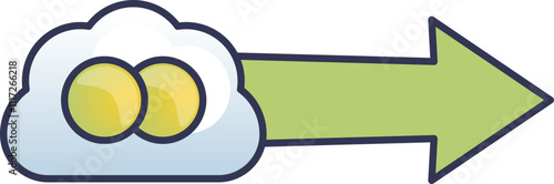 Cloud with molecules and arrow symbolizes molecular data transfer.