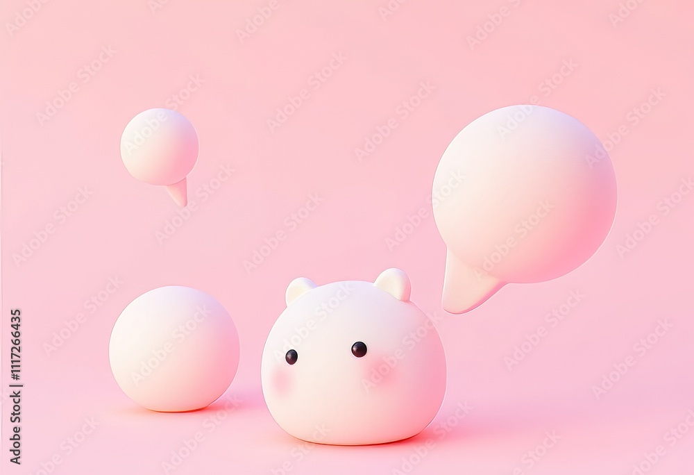 Blue and pink bubble speech on pink background Blue and pink bubble speech on pink background