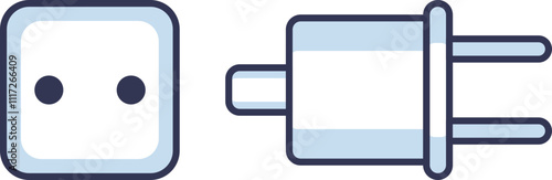 Illustration of a socket and plug symbolizing connection and power.