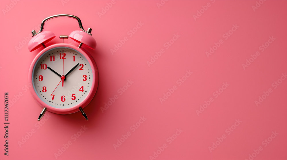 pink alarm clock on pastel pink background ai generative pink alarm clock on pastel pink background ai generative