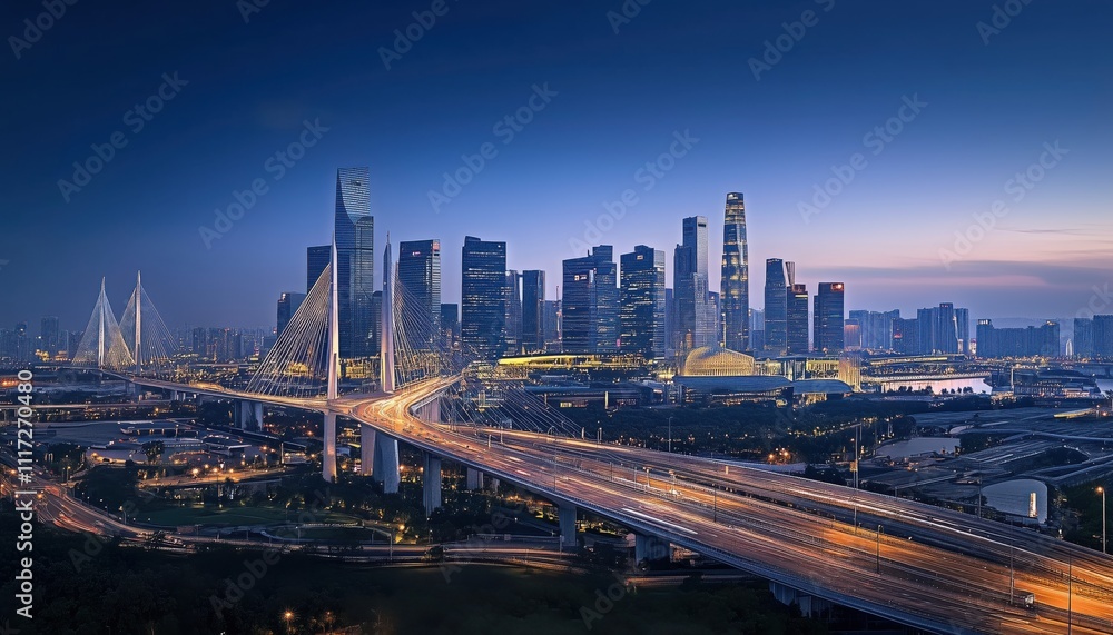 Obraz premium city skyline at night 