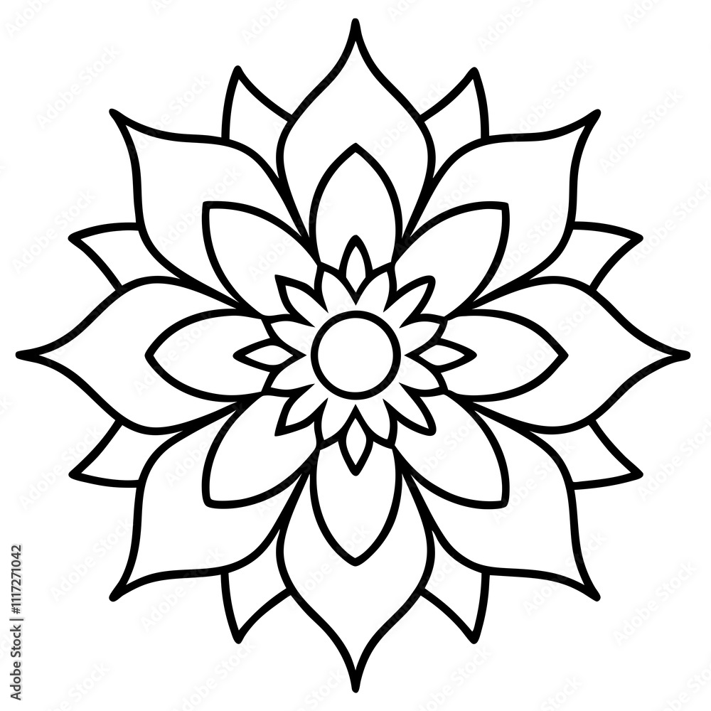 lotus flower isolated on white, Original name(s): water-mandala-floral-vector-illustration lotus flower isolated on white, Original name(s): water-mandala-floral-vector-illustration