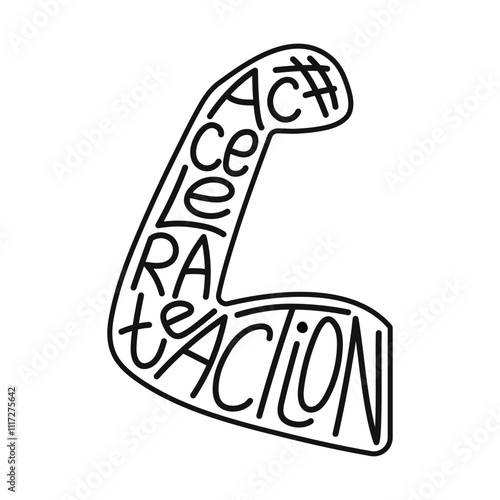 IWD Accelerate Action quote. Lettering design of International Women's Day 2025 in Hand shape. AccelerateAction social campaign typography