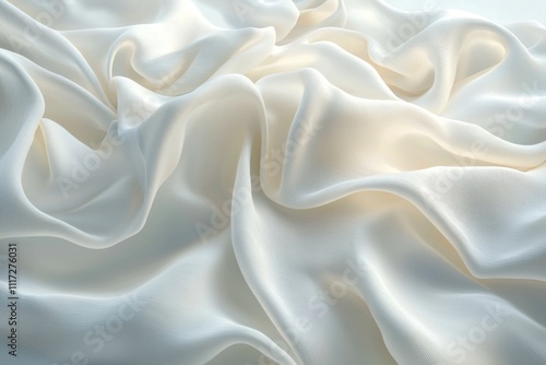 Flowing white silk fabric with soft folds.