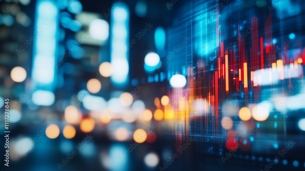 Dynamic trading chart with a double top formation where the price ...