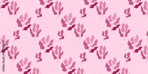 Seamless vector pattern, twigs and leaves, for bed linen, wallpaper and texture