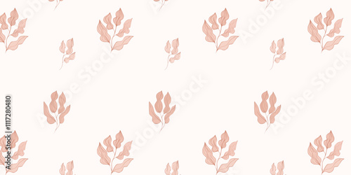 Seamless vector pattern, twigs and leaves, for bed linen, wallpaper and texture