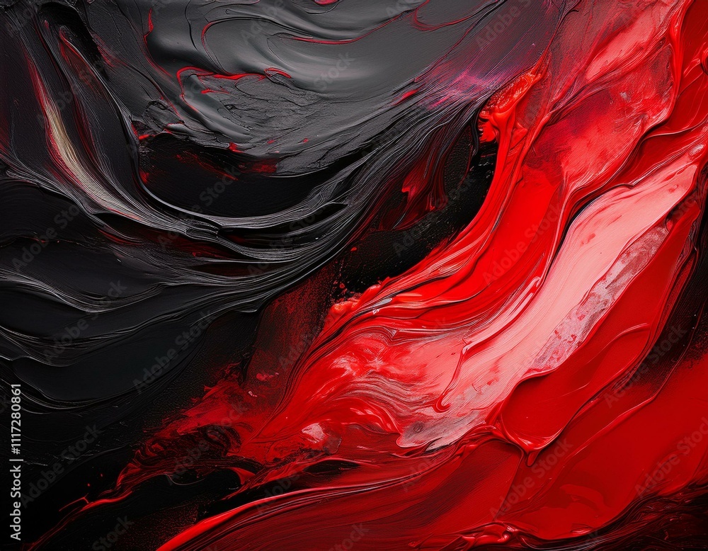 A painting texture with the colour combination of black and red A painting texture with the colour combination of black and red