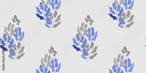 Seamless vector pattern, twigs and leaves, for bed linen, wallpaper and texture