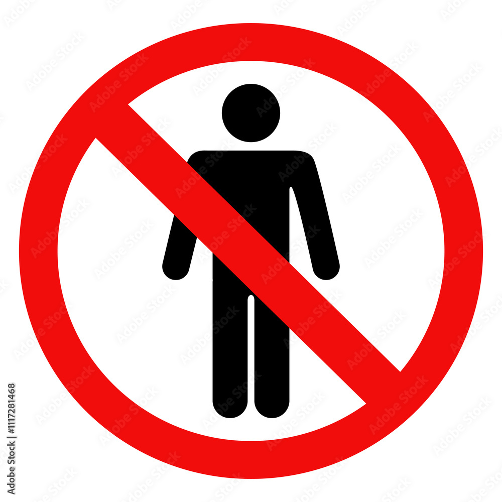 Prohibition sign, No man entry symbol sign,Vector Illustration Prohibition sign, No man entry symbol sign,Vector Illustration