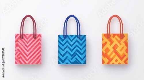 Colorful shopping bags on white, retail therapy, consumerism, discounts, and the art of the purchase