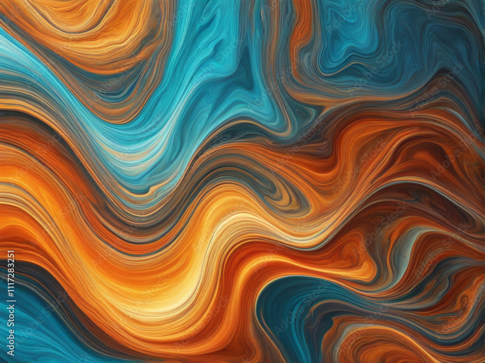 Fine Intricate Marble-like Flows of Colorful Paint with Wavy Basic Structure Background Fine Intricate Marble-like Flows of Colorful Paint with Wavy Basic Structure Background