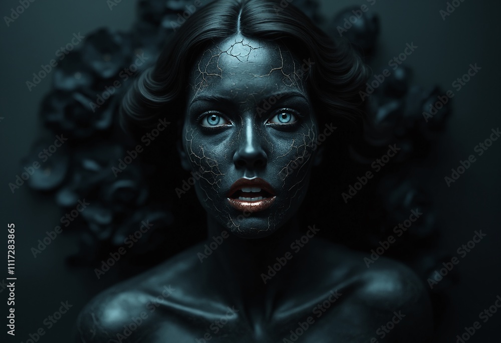 Obraz premium Close-up portrait of an obsidian woman