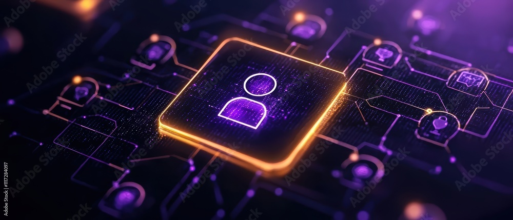 A digital illustration showing a user icon surrounded by interconnected nodes in vibrant purple and orange tones, symbolizing connectivity and networking. A digital illustration showing a user icon surrounded by interconnected nodes in vibrant purple and orange tones, symbolizing connectivity and networking.