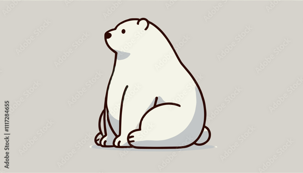 Obraz premium Concept vector illustration of a white bear