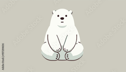 Concept vector illustration of a white bear