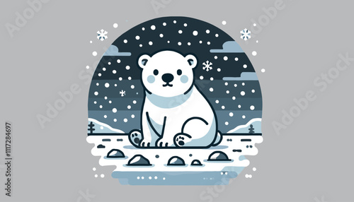 Concept vector illustration of a white bear