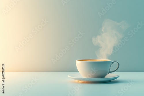 Steaming Coffee Cup in Soft Natural Light photo