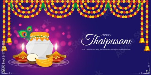 Vector illustration of Happy Thaipusam social media template