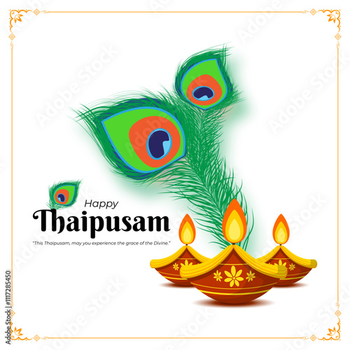 Vector illustration of Happy Thaipusam social media template