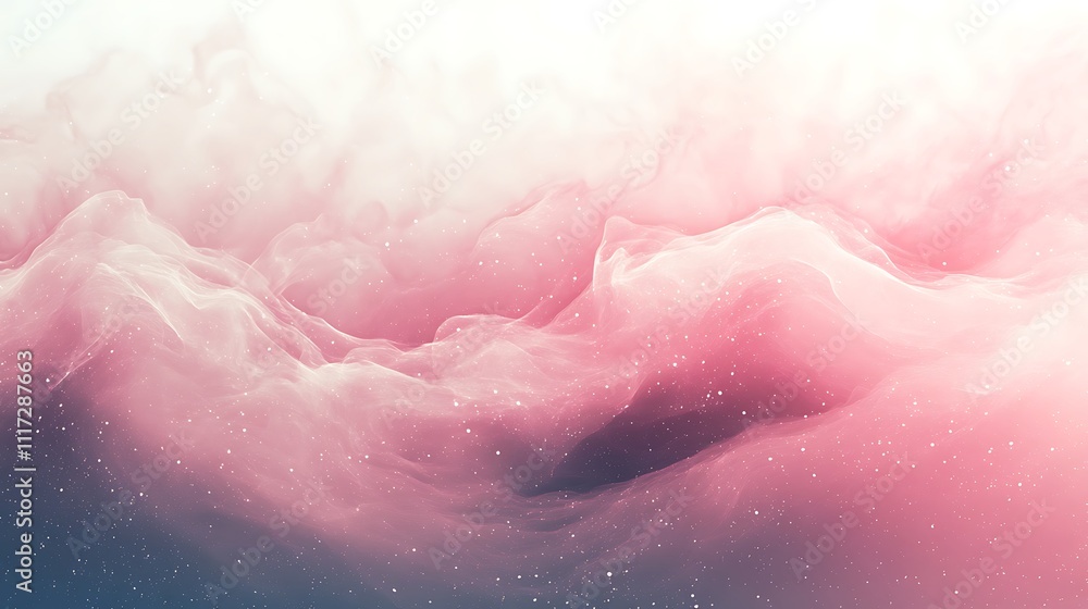 A dreamy digital gradient of soft blush pink flowing into white, textured with light speckles of digital noise, glowing faintly for a serene and elegant composition, high-resolution design. --ar 16:9 A dreamy digital gradient of soft blush pink flowing into white, textured with light speckles of digital noise, glowing faintly for a serene and elegant composition, high-resolution design. --ar 16:9