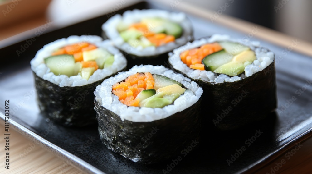 A plate of beautifully arranged sushi nigiri with fresh ingredients
A plate of beautifully arranged sushi nigiri with fresh ingredients