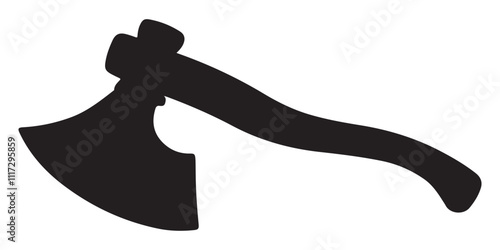 Black axe silhouette isolated on white background. Axe icon vector illustration