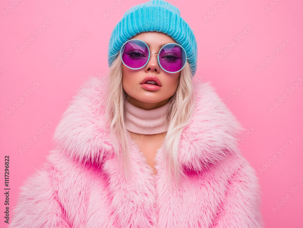portrait of a woman in a fur coat portrait of a woman in a fur coat