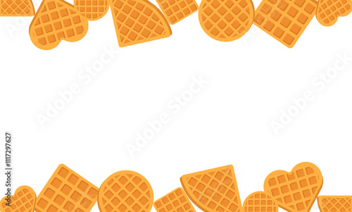 Frame waffle bakery sweet food dessert clipart flat illustration