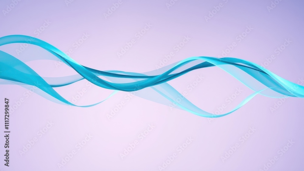 Fototapeta premium Abstract Flowing Blue Lines Against a Pastel Purple Background