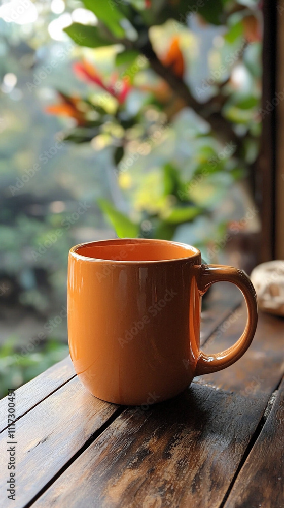 A vibrant and energetic tangerine-orange mug A vibrant and energetic tangerine-orange mug
