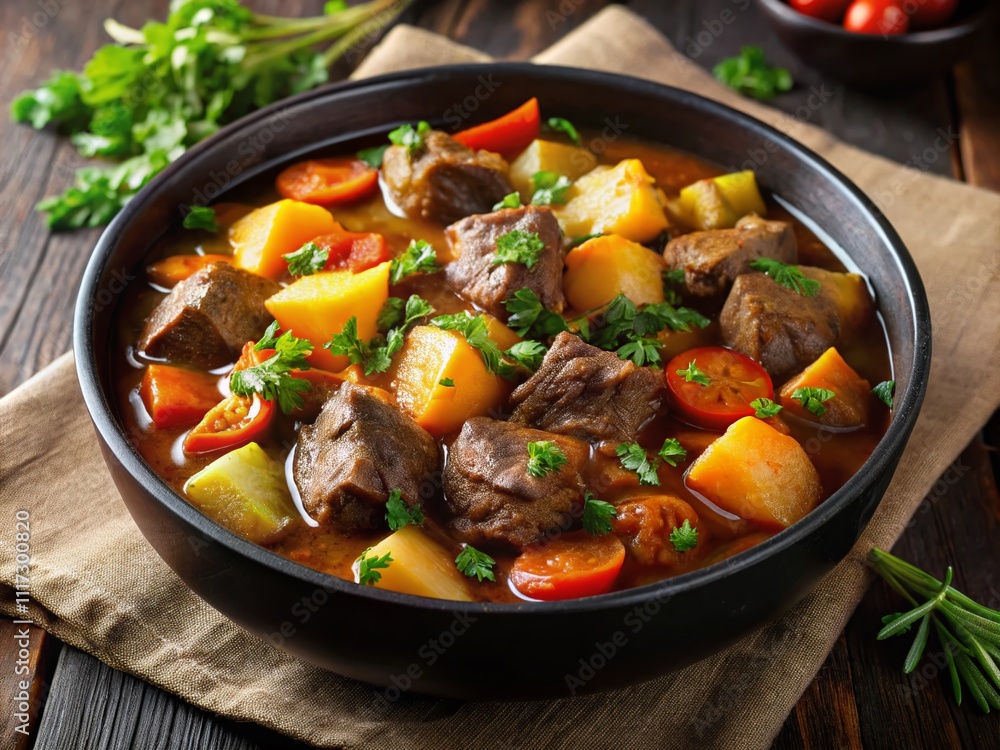 Hearty Beef Stew Closeup - Winter Comfort Food Hearty Beef Stew Closeup - Winter Comfort Food