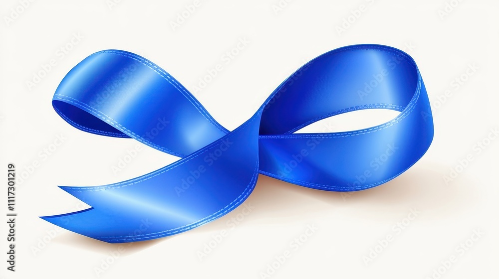 A vibrant, glossy, royal blue satin ribbon, elegantly curved and flowing, isolated on a white background. A vibrant, glossy, royal blue satin ribbon, elegantly curved and flowing, isolated on a white background.