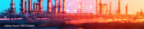 Forecasting oil prices visatuk oil refinery holographic projections industrial environment gigapixel standard