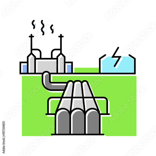 energy efficiency geothermal color icon vector. energy efficiency geothermal sign. isolated symbol illustration