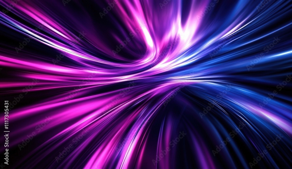 Enigmatic light rays illuminate a dark background. Enigmatic light rays illuminate a dark background.