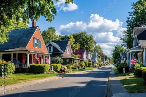 A sunny day highlights the inviting atmosphere of small-town America.