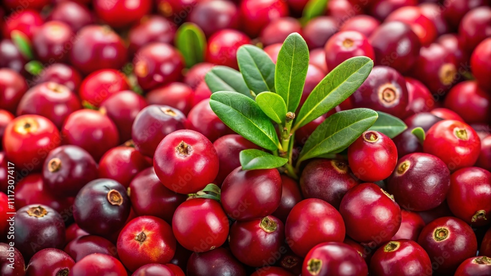 Panoramic Red Cranberry Top View Closeup Panoramic Red Cranberry Top View Closeup
