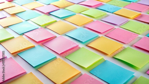 Pastel Sticky Notes - 3x3 Grid - Office Organization - Planning - Creative Projects - Long Exposure