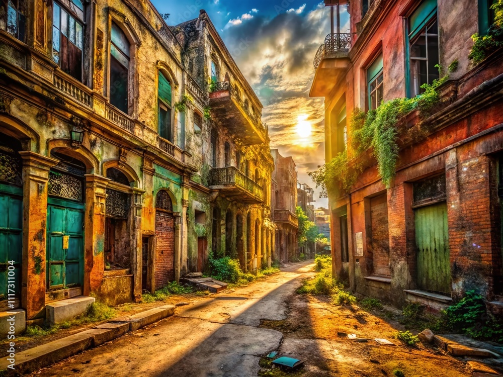 Fototapeta premium Urban Exploration Photography: Seasons of Change - Abandoned Cityscapes