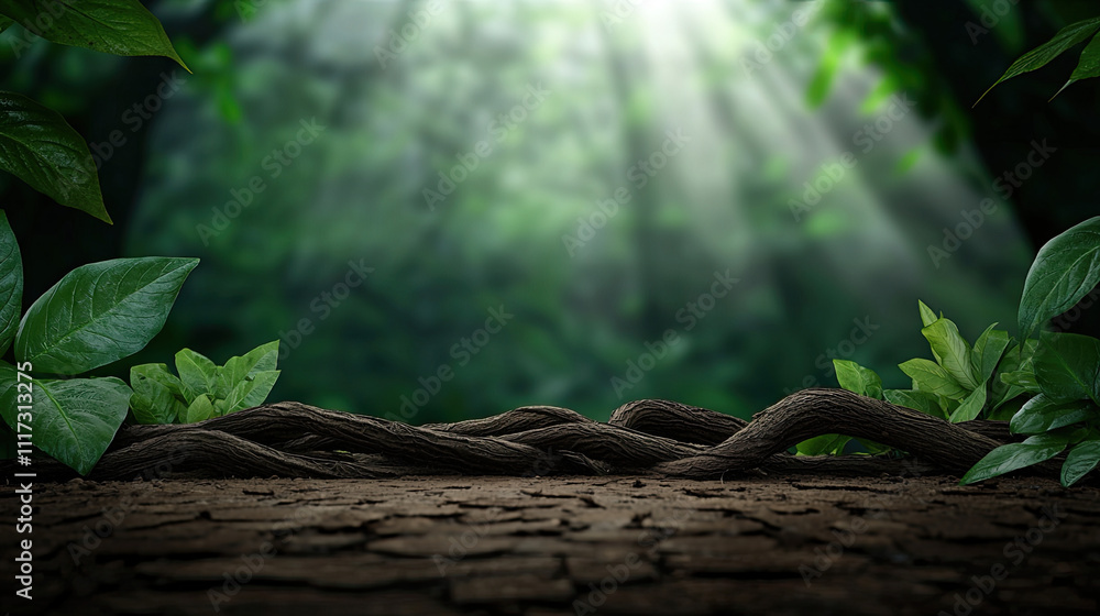 A serene forest scene with sunlight streaming through lush green foliage. A serene forest scene with sunlight streaming through lush green foliage.
