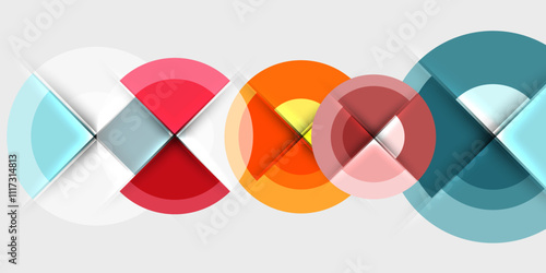 Target circle geometric abstract shapes. Vector Illustration For Wallpaper, Banner, Background, Card, Book Illustration, landing page