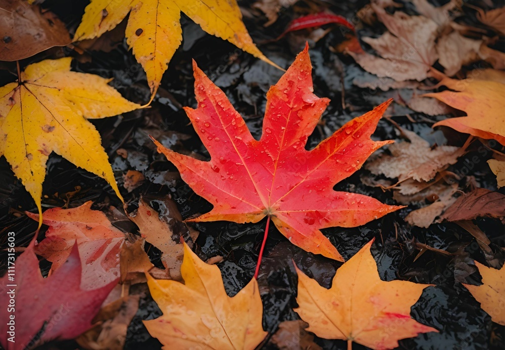 Lucky red maple leaves Lucky red maple leaves