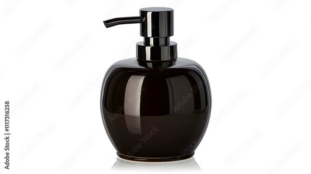 of a ceramic soap dispenser, isolated on white, highlighting its modern and minimalist style. | Ceramic appliances 
