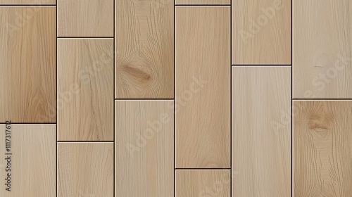 Seamless pattern of light wood flooring with rectangular tiles photo