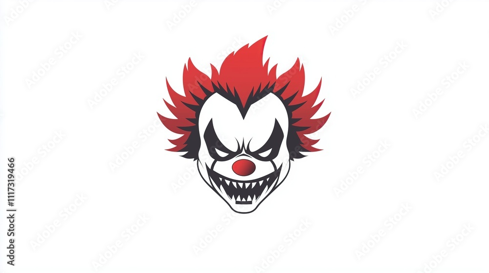 Angry clown 2D Logo on a white background Angry clown 2D Logo on a white background