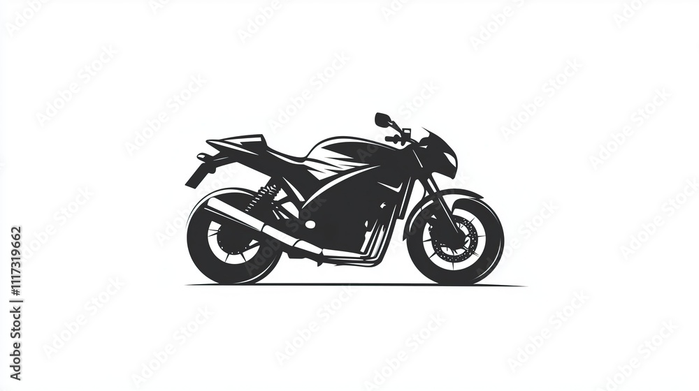 Cool motorcycle 2D Logo on a white background Cool motorcycle 2D Logo on a white background