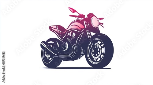 Cool motorcycle 2D Logo on a white background photo