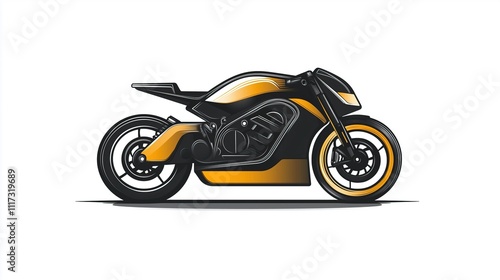 Cool motorcycle 2D Logo on a white background photo