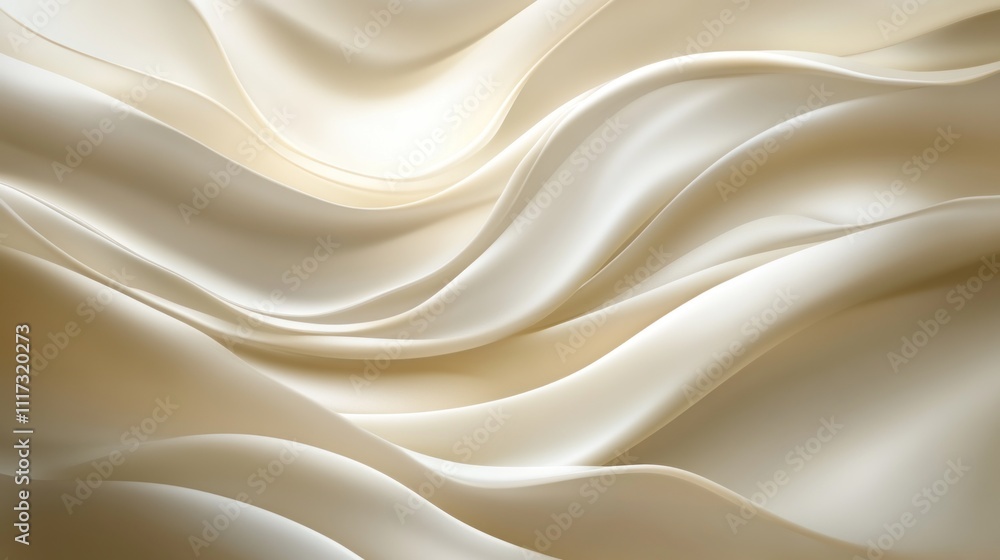 Fototapeta premium Elegant Cream Silk Draped Softly in Waves
